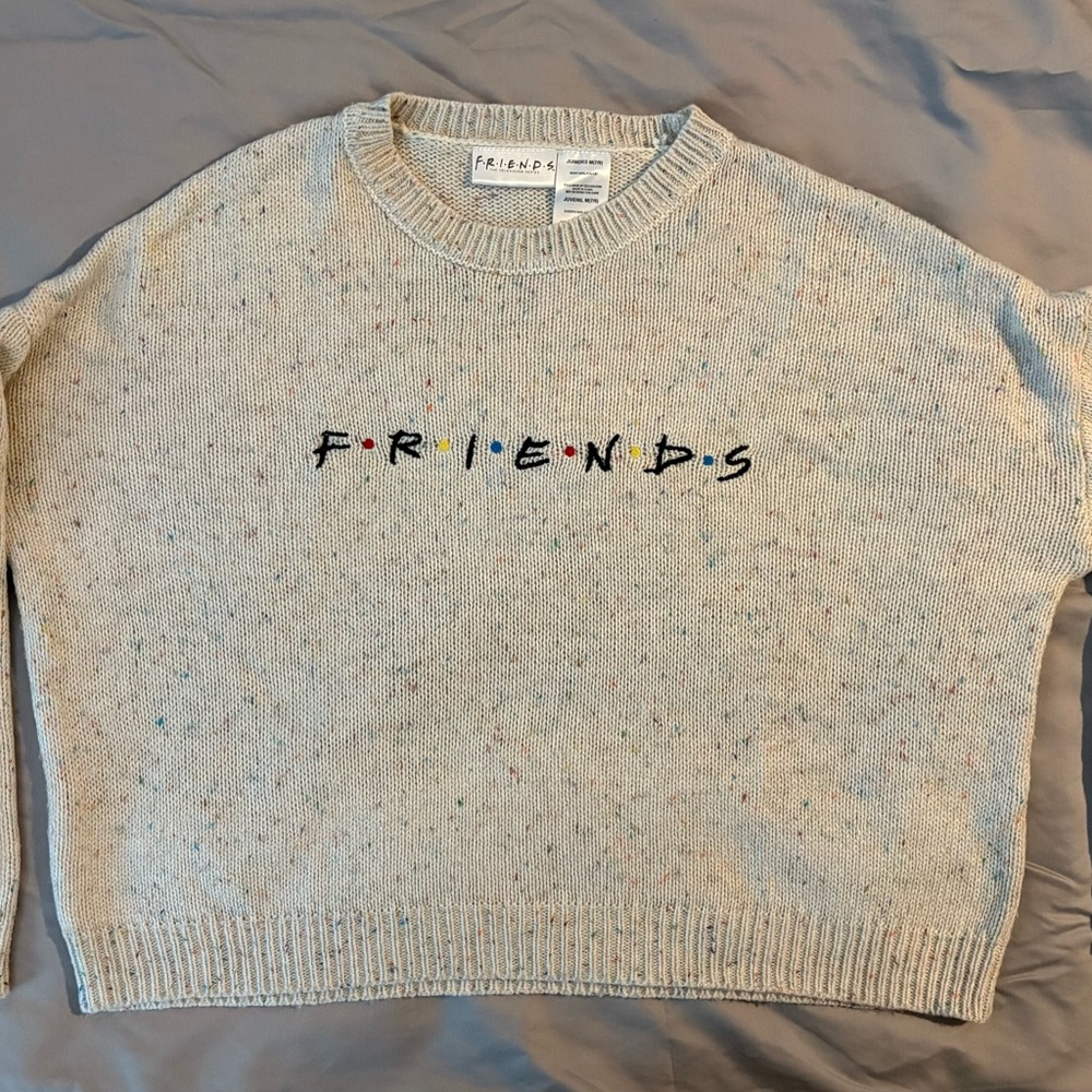 FRIENDS Cream Crew Neck Sweater Textured Knit